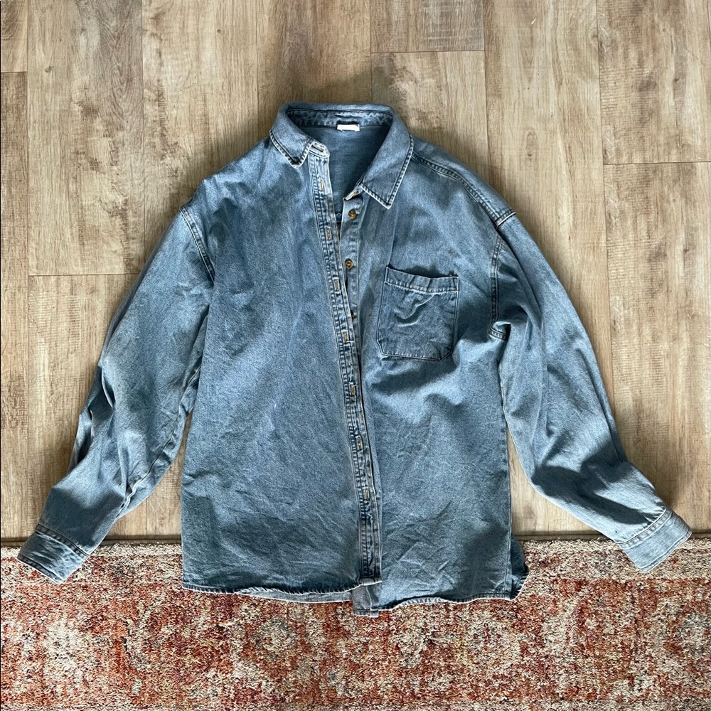 Oversized soft jean jacket